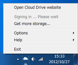 Amazon Cloud Drive menu