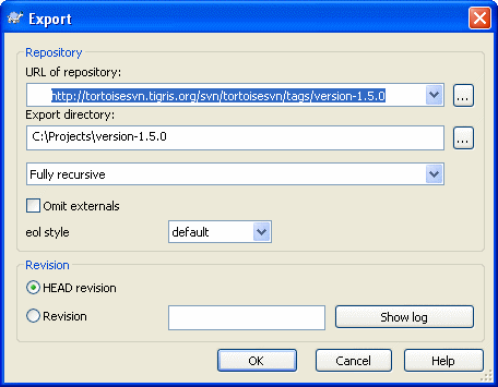 The Export-from-URL Dialog