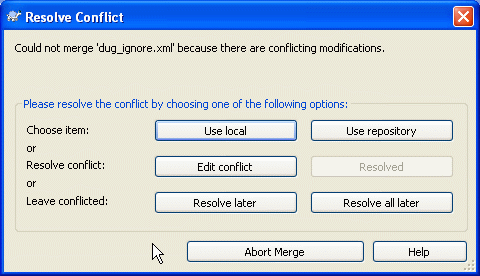 The Merge Conflict Callback Dialog