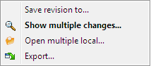 The Log Dialog Bottom Pane with Context Menu When Multiple Files Selected.