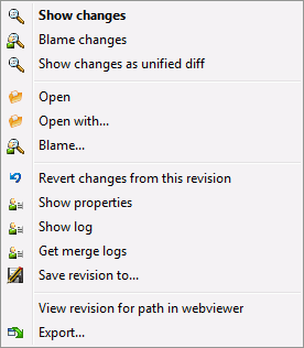 The Log Dialog Bottom Pane with Context Menu